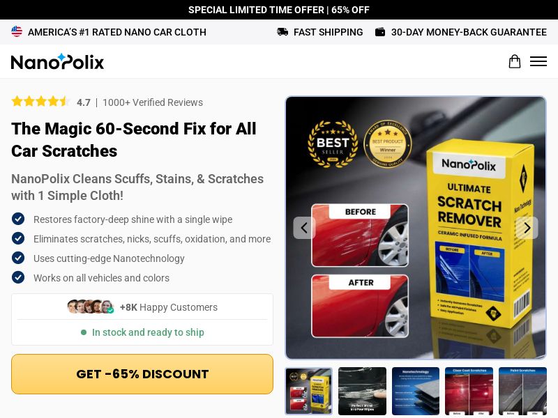 ! NEW OFFER - NanoPolix Nano Car Cloth - Product Page [INTL] (Social,Banner,Native,Push,SEO,Search,Brand Bidding) - CPA