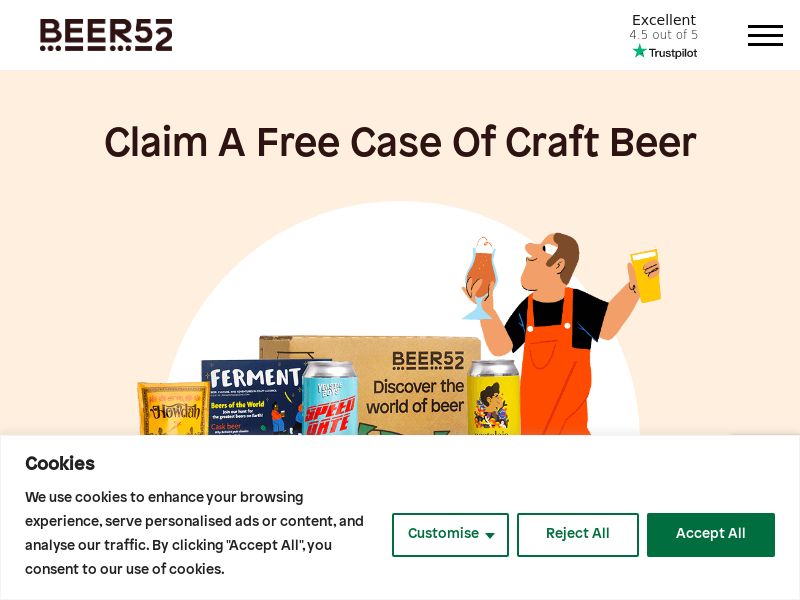 Beer52 - First Crate Free (Just Pay P&P)