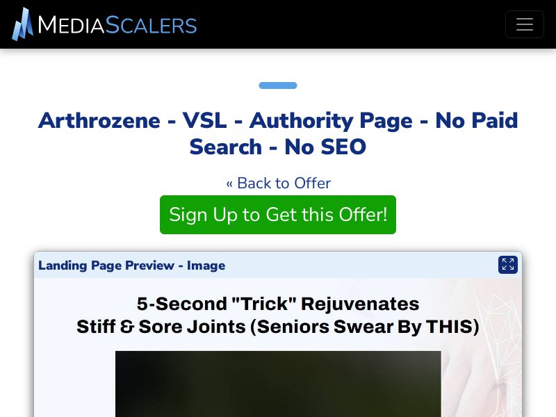 Arthrozene - VSL - Authority Page - No Paid Search - No SEO [US, CA, AU, UK]