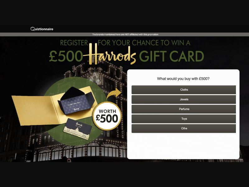 UK - Quiztionnaire - Harrods - (CPL)