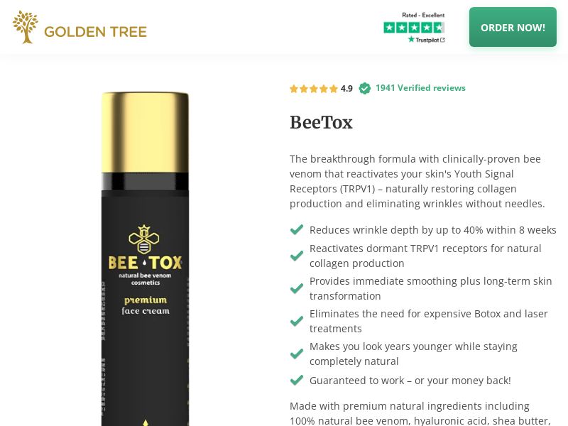 BeeTox Anti-Aging [UK] (Social,Banner,Native,Push,SEO,Search,Brand Bidding) - CPA