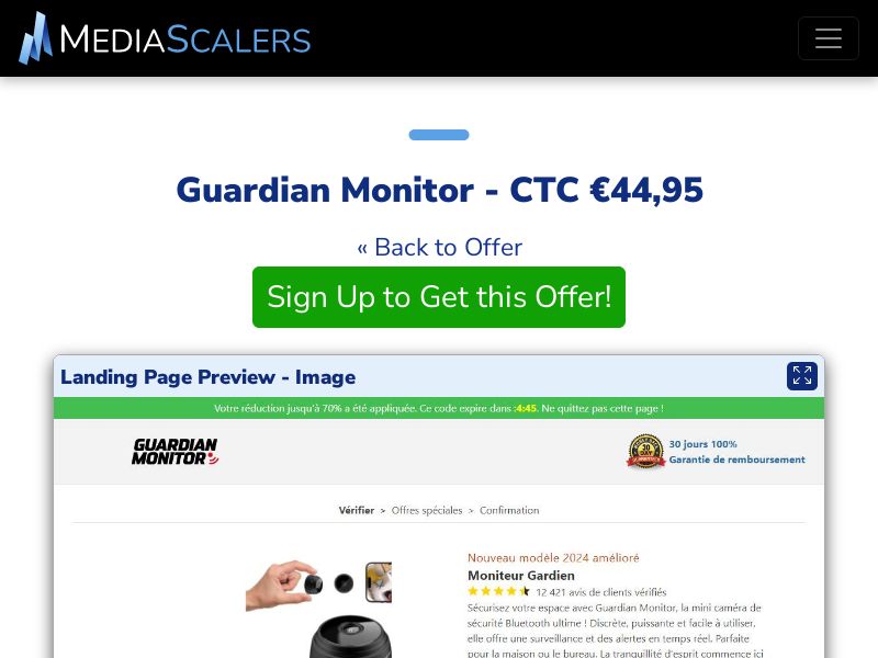 Guardian Monitor - CTC €44,95 {+DTC} (Event Tracking) [FR]