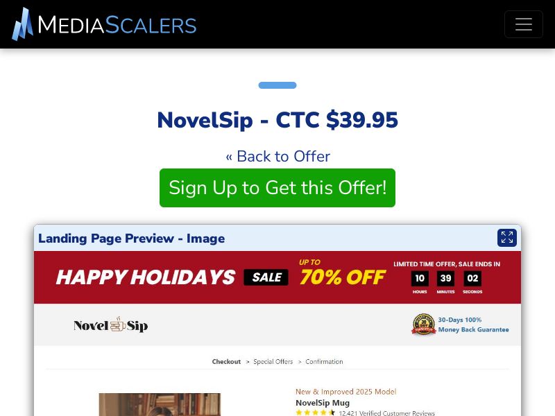 NovelSip - CTC $39.95 {+DTC, Alt-Landers, Advertorial} (Event Tracking) [US]