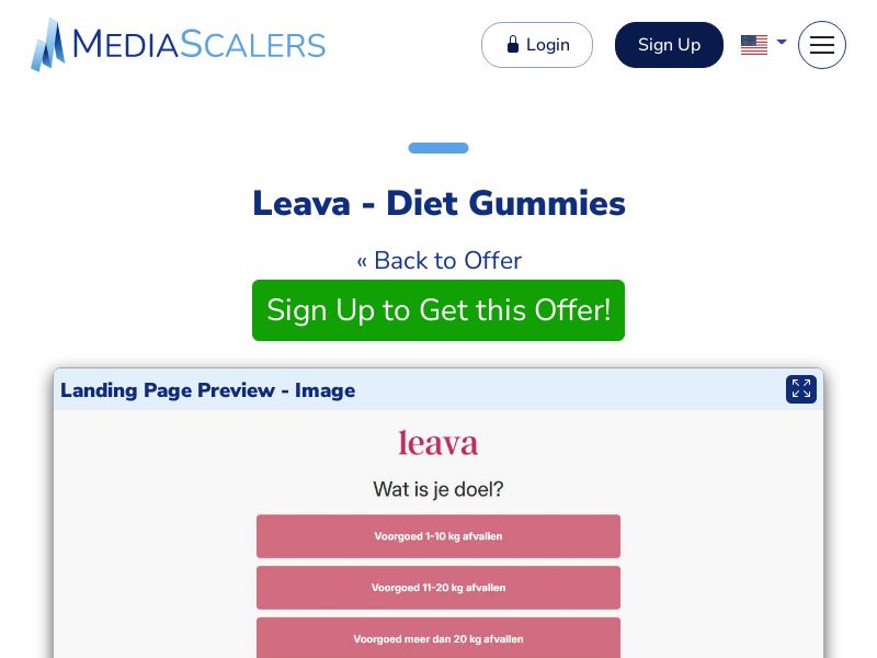 Leava - Diet Gummies {+DTC, Quiz, Alt-Landers} (Event Tracking) [NL, BE]