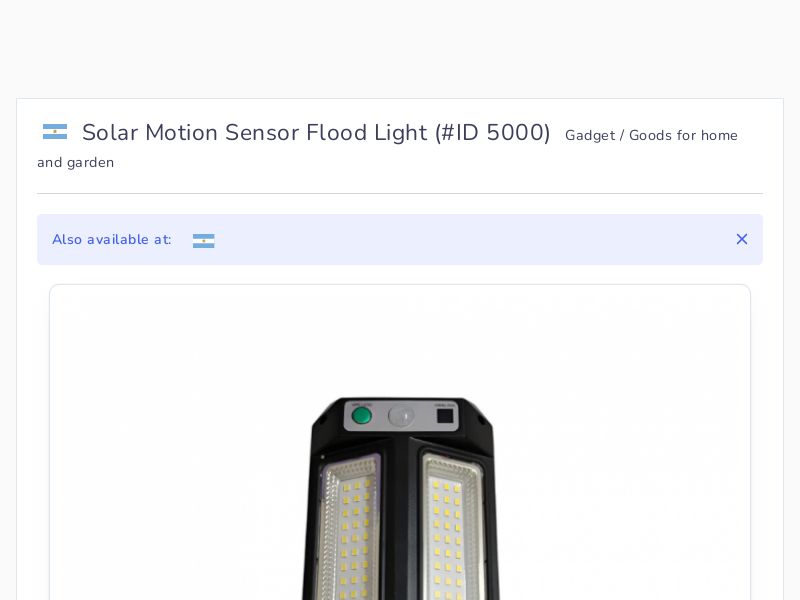 Solar Motion Sensor Flood Light