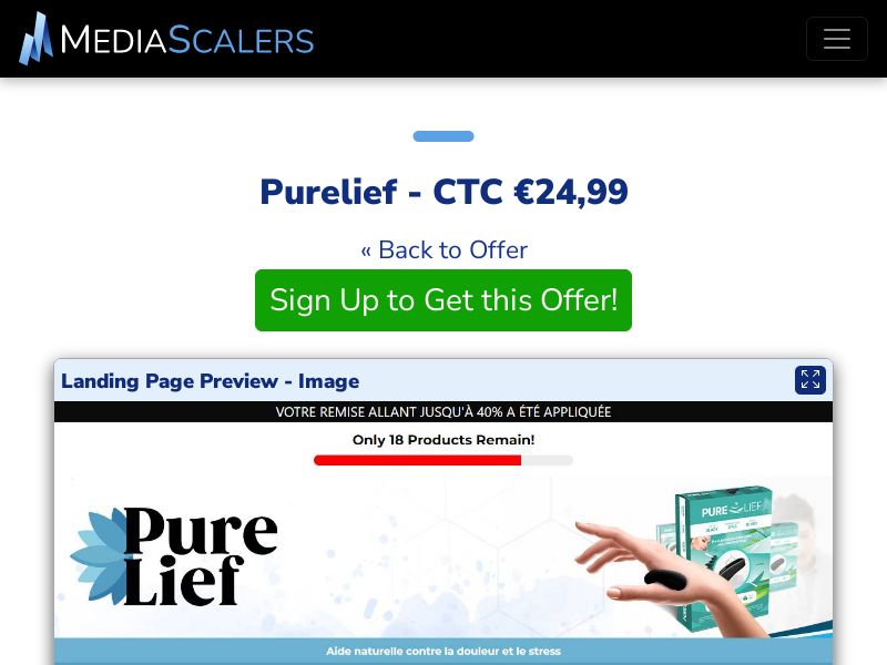 Purelief - CTC €24,99 {+DTC} (Event Tracking) [FR]