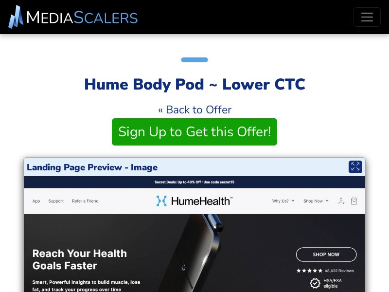 Hume Body Pod ~ Lower CTC [US, DE, CA, AU, UK, FR, IL, +15 More]