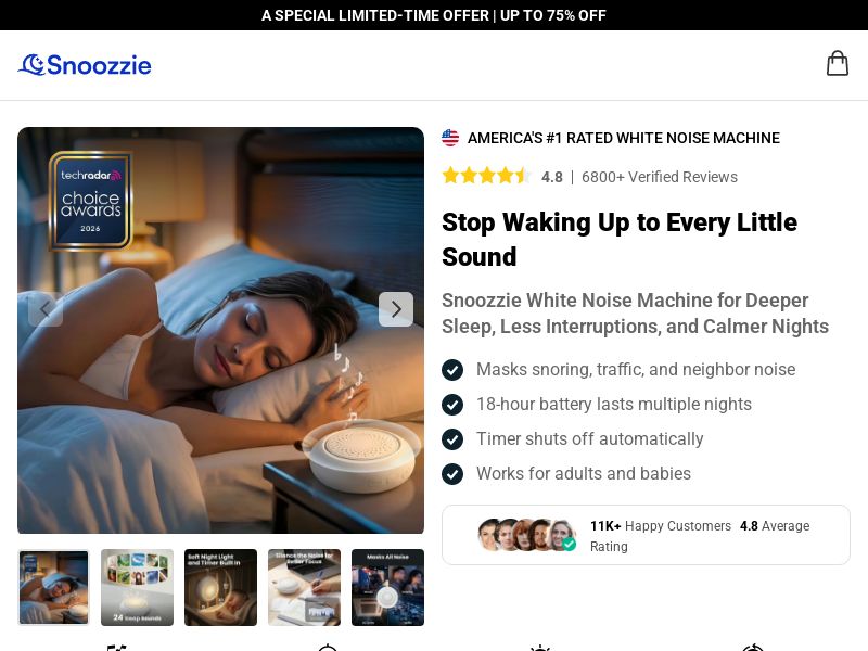 ! NEW OFFER - Snoozzie White Noise Machine - DTC [INTL] (Social,Banner,Native,Push,SEO,Search,Brand Bidding) - CPA