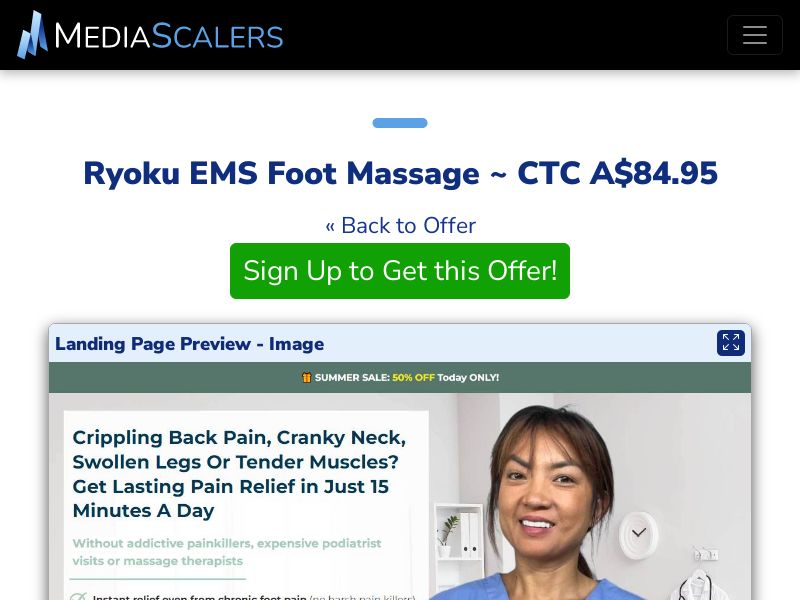 Ryoku EMS Foot Massage ~ CTC A$84.95 {+DTC, Alt-Landers} (Event Tracking) [AU]
