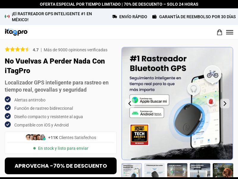 iTagPro GPS Air Tag [LATAM] (Social,Banner,Native,Push,SEO,Search,Brand Bidding) - CPA