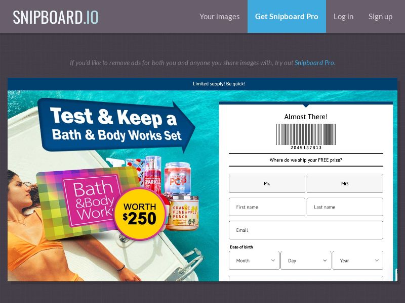 ForYouPromo - Test&Keep Bath and Body Works US - SOI