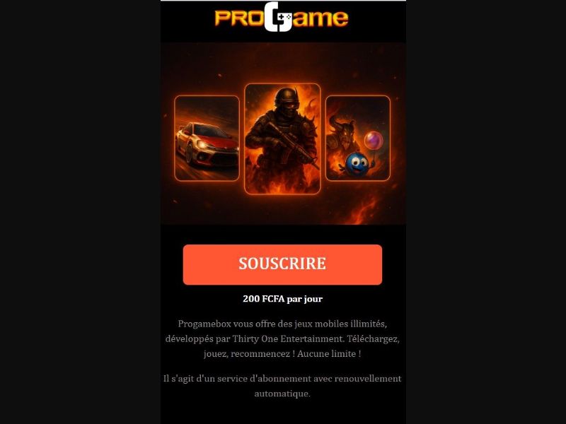 35929 - SN - [WEB+MOB] - ProGame - Orange- PIN