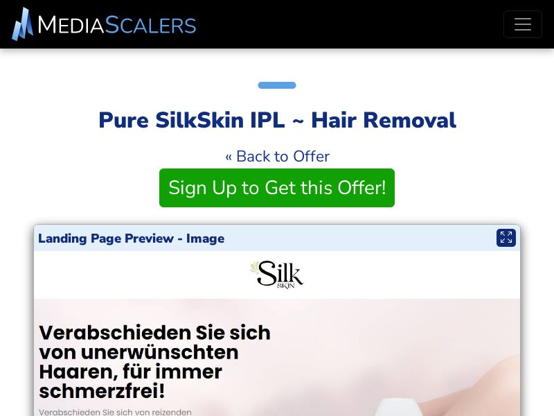 Pure SilkSkin IPL ~ Hair Removal {+Advertorial, DTC, Alt-Landers} (Event Tracking) [DE, AT]