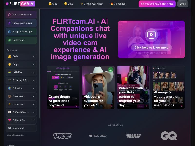 FlirtCam.ai - $30 CPA - AI Girlfriend (WW)