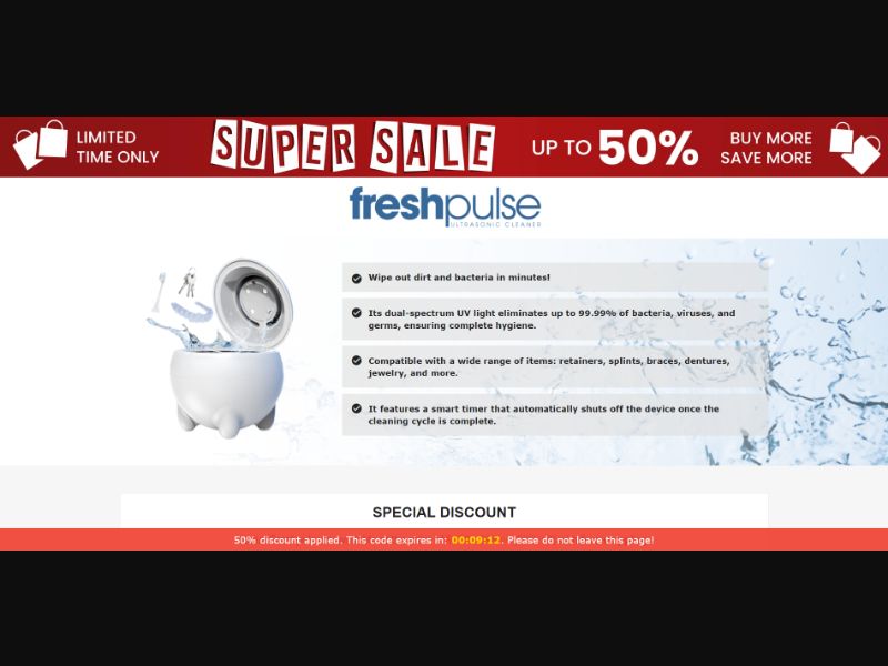 [WEB+MOB] Qinux Freshpulse – Ultrasonic Cleaner /International (112 GEOs) CPS *FB/TT/Google/Taboola Pixel* [Approval Required]