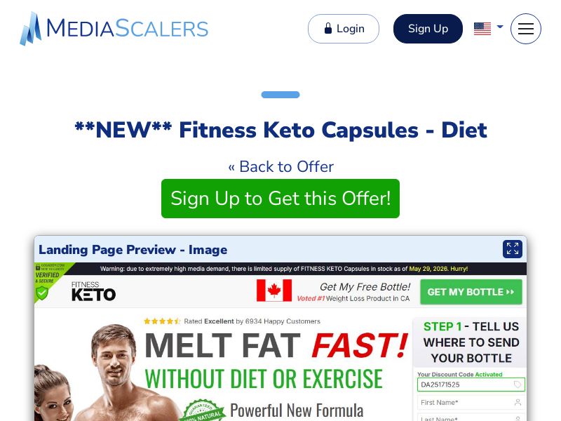 Fitness Keto Capsules - Diet {+DTC} [CA]