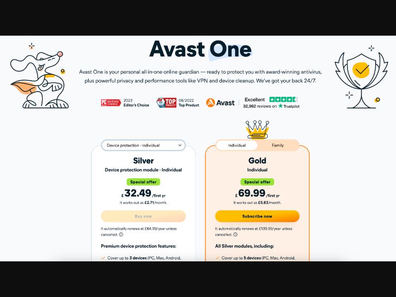 UK - AVAST One – Silver & Gold