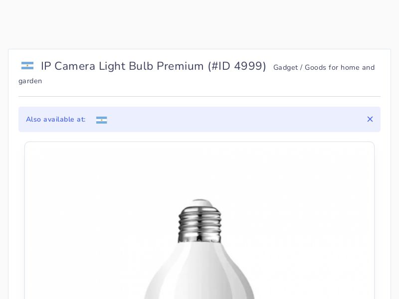 IP Camera Light Bulb Premium
