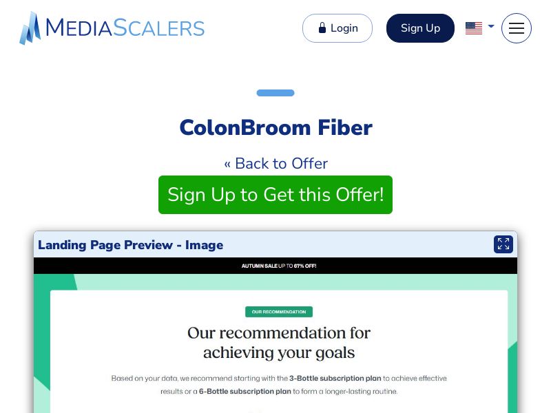 ColonBroom Fiber {+Advertorial, DTC, Alt-Landers, Quiz} (Event Tracking) [US, CA]