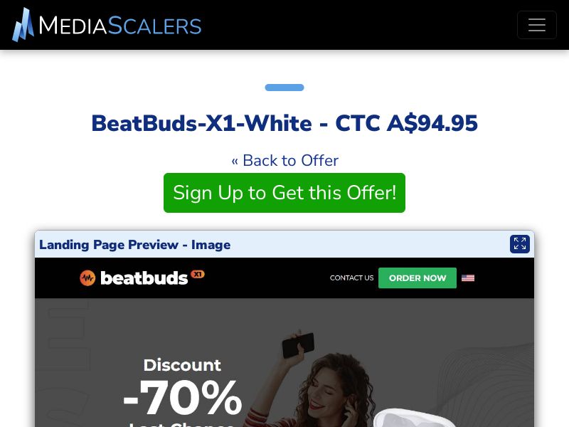 BeatBuds-X1-White - CTC A$94.95 {+DTC, Alt-Landers} (Event Tracking) [AU]