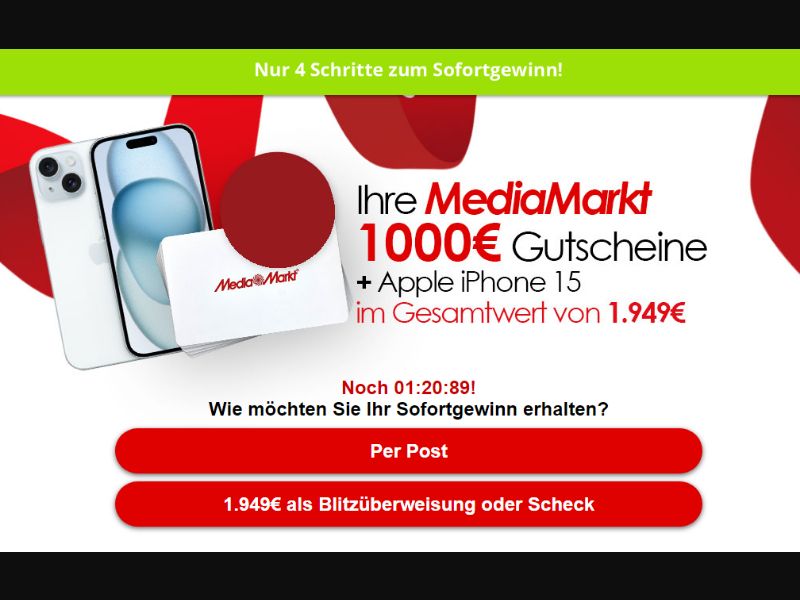 Mediamarkt 500€ + iPhone 17 Pro max (DE)
