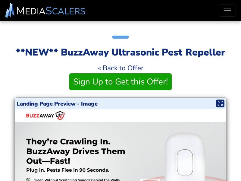 BuzzAway Ultrasonic Pest Repeller {+Alt-Landers, DTC} (Event Tracking) [US]