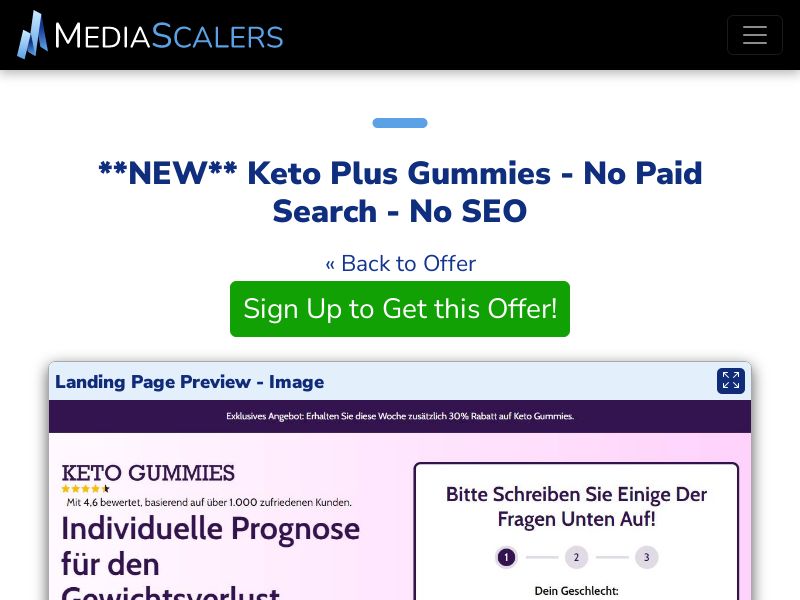 Keto Plus Gummies - No Paid Search - No SEO {+Advertorial, DTC, Alt-Landers, Quiz} [DE, AT, CH]