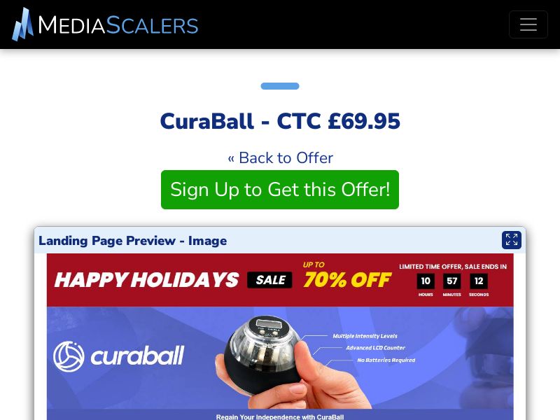 CuraBall - CTC £69.95 {+DTC, Alt-Landers, Advertorial} (Event Tracking) [UK]