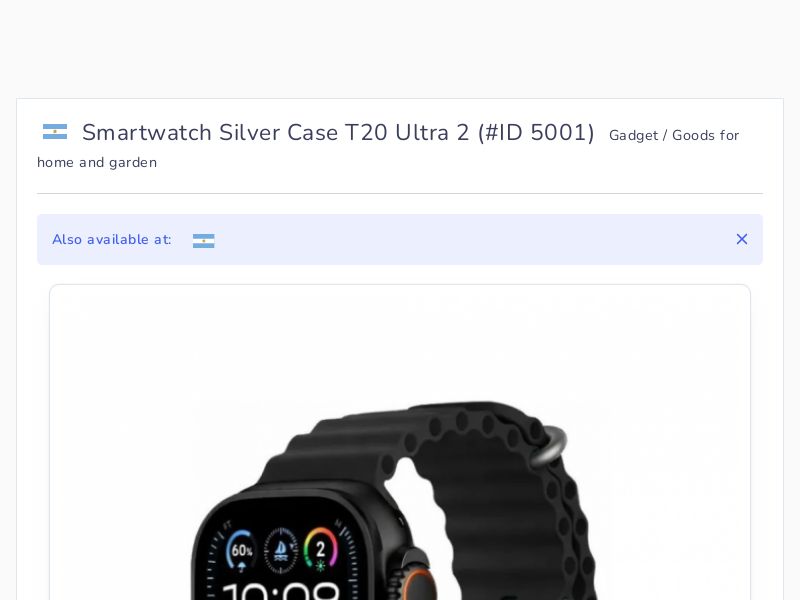 Smartwatch Silver Case T20 Ultra 2