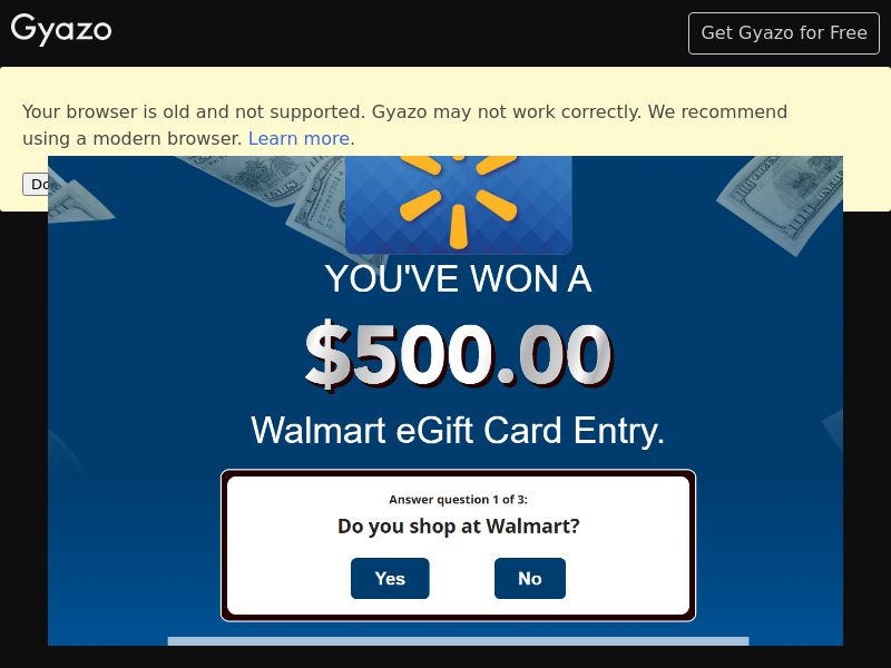 Everyday Winner Walmart $500 Gift Card - US - SOI
