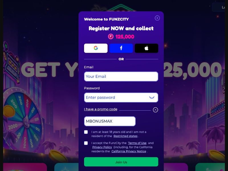 33336 - US - [WEB+MOB] - FunzCity Social Casino - FTD