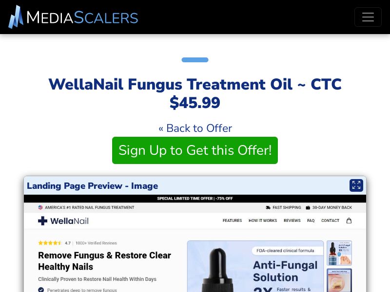 WellaNail Fungus Treatment Oil ~ CTC $45.99 {+Advertorial, DTC, Alt-Landers} [US, DE, CA, AU, UK, FR, IL, +232 More]