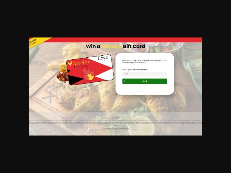 YOUSWEEPS - Win a Nandos gift card - SOI (UK)