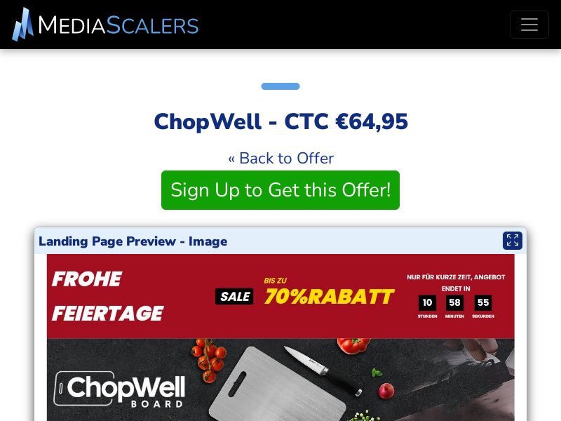 ChopWell - CTC €64,95 {+DTC, Alt-Landers, Advertorial} (Event Tracking) [DE, AT]