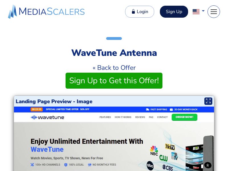 WaveTune Antenna {+Advertorial, DTC, Alt-Landers} (Event Tracking) [US, DE, CA, AU, UK, FR, IL, +232 More]