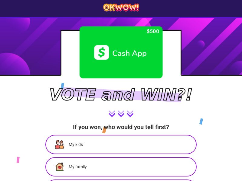 OkWow! - $500 CashApp Gift Card (SOI) United States