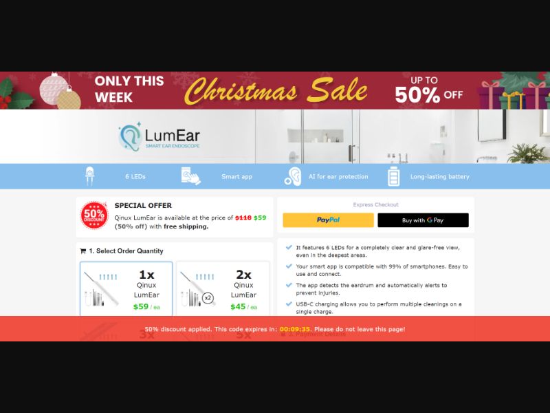 [WEB+MOB] Qinux LumEar – Smart Ear Endoscope /International (116 GEOs) CPS *FB/TT/Google/Taboola Pixel* [Approval Required]