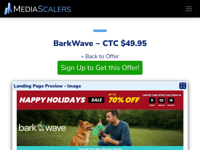 BarkWave ~ CTC $49.95 {+Advertorial, DTC, Alt-Landers} (Event Tracking) [US]