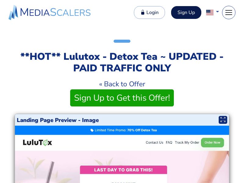 Lulutox - Detox Tea ~ UPDATED - PAID TRAFFIC ONLY {+Advertorial, DTC, Multi-Lang, Alt-Landers} (Event Tracking) [US, DE, CA, AU, UK, FR, IL, +232 More]