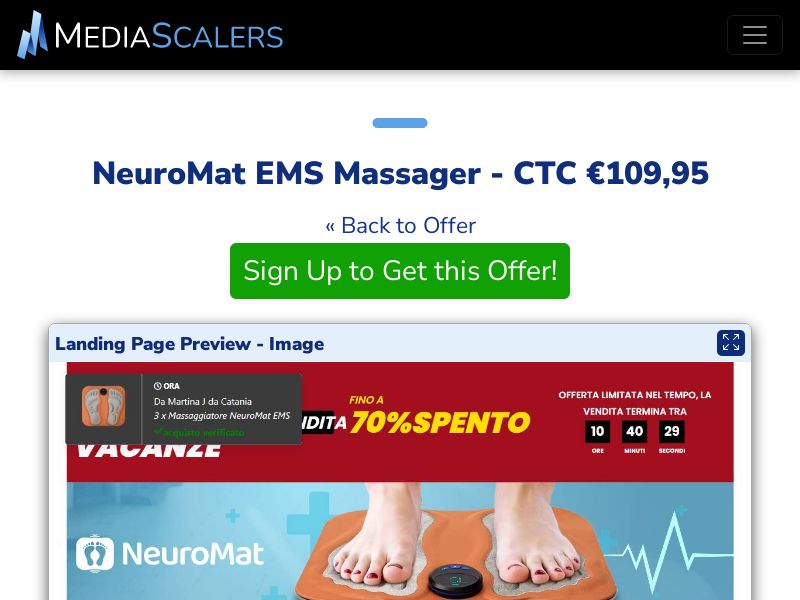 NeuroMat EMS Massager - CTC €109,95 {+DTC, Alt-Landers} (Event Tracking) [IT]
