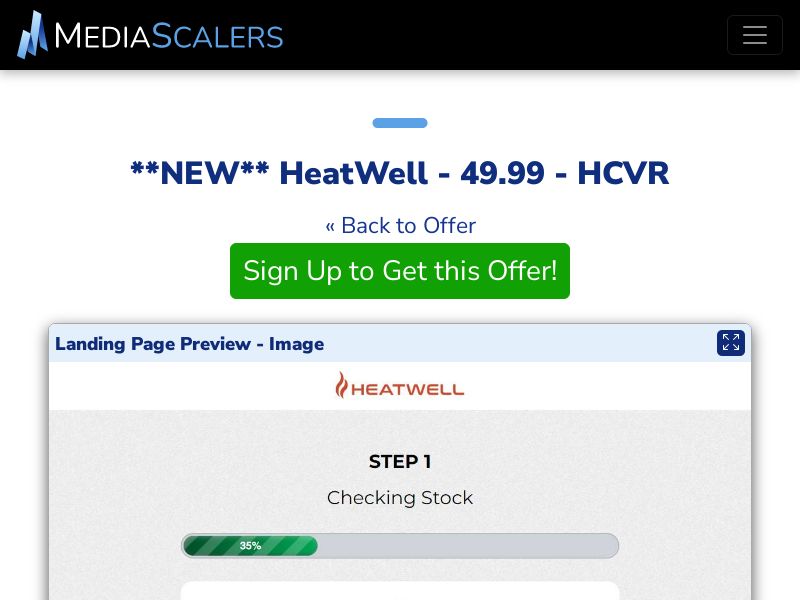 HeatWell - 49.99 - HCVR {+DTC, Alt-Landers} (Event Tracking) [US]