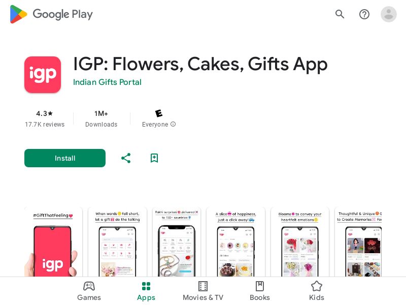 IGP: Flowers, Cakes, Gifts App - Android - IN (CPA - Successful Delivered Transaction)