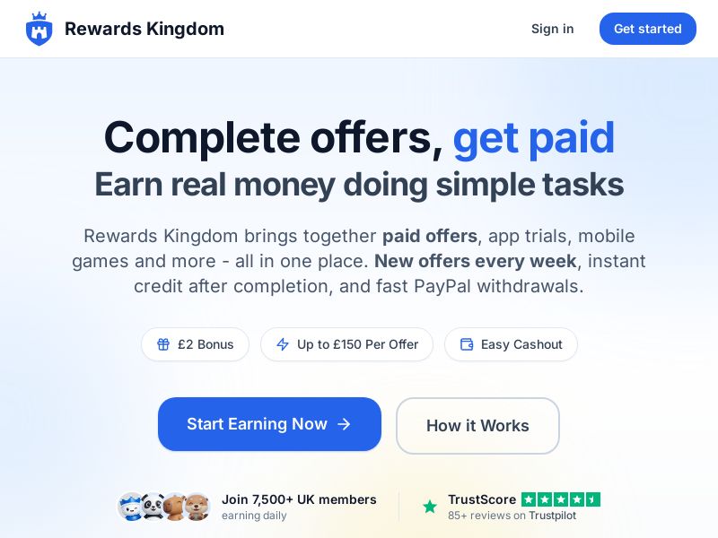 Rewards Kingdom - £2 Cashback! CPA [UK]