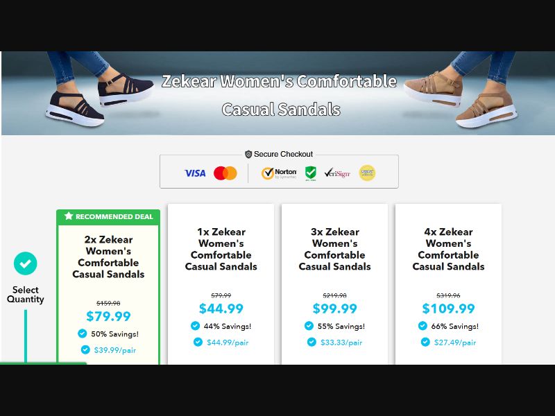 [WEB+MOB] Zekear Womens Comfortable Casual Sandals - CTC $44.99 /US/CA/AU CPS