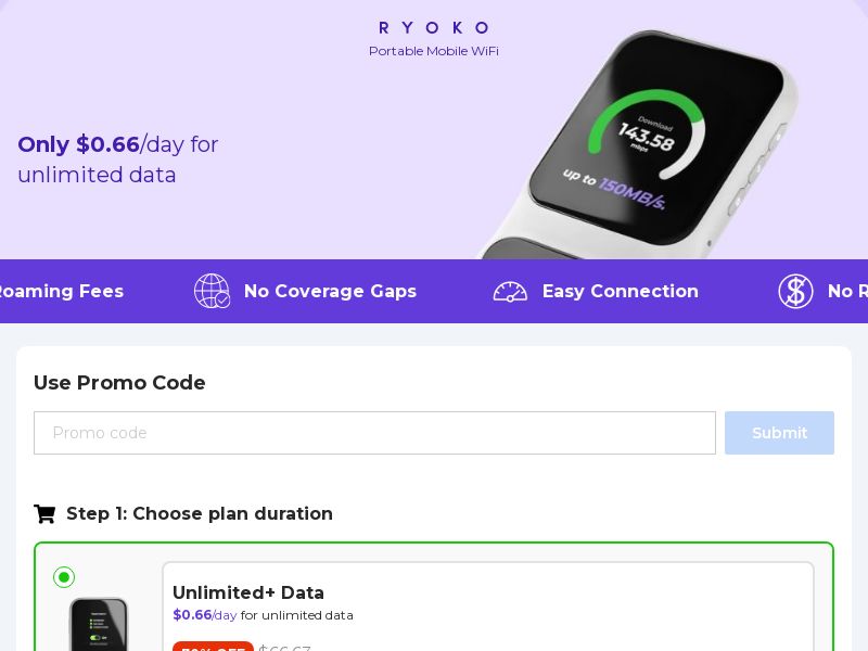Ecom - Ryoko PRO - WiFi Router Subscription-US