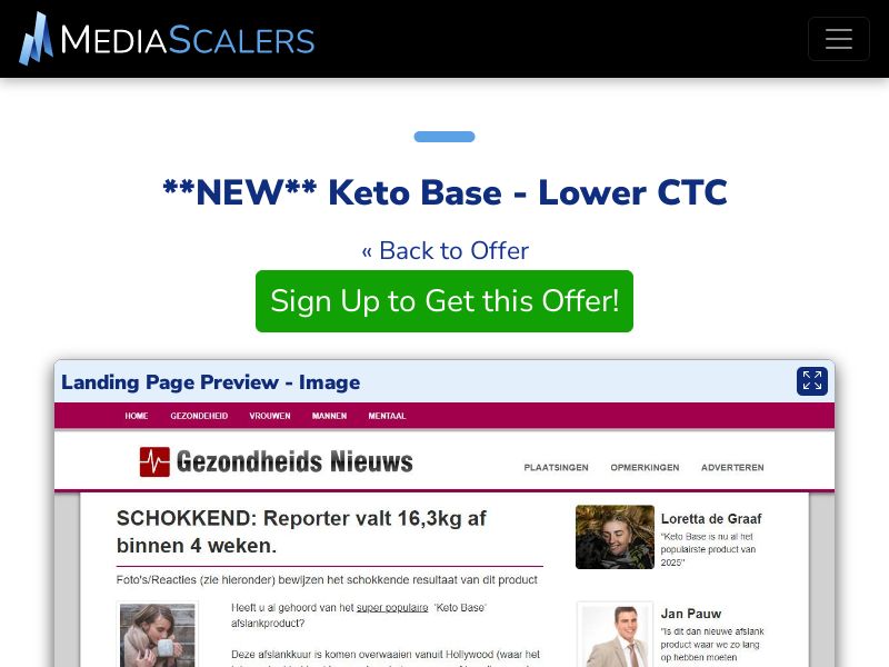 Keto Base - Lower CTC {+Advertorial, Quiz} (Event Tracking) [NL]