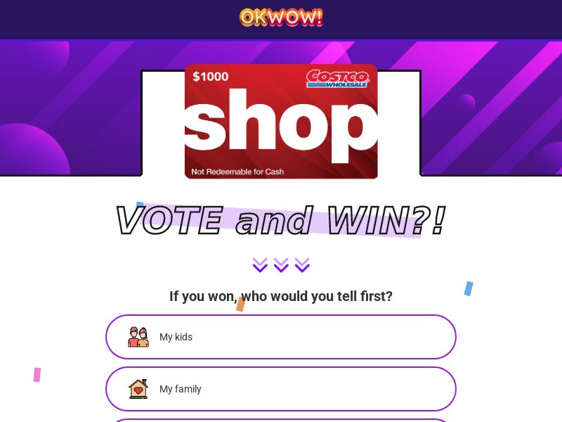 OkWow! - $1000 Costco Gift Card (SOI) United States