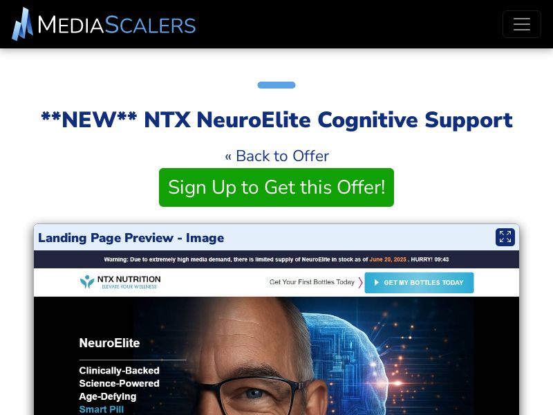 NTX NeuroElite Cognitive Support [US]