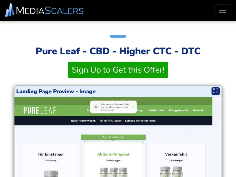 Pure Leaf - CBD - Higher CTC - DTC {+Alt-Landers} (Event Tracking) [DE, AT]