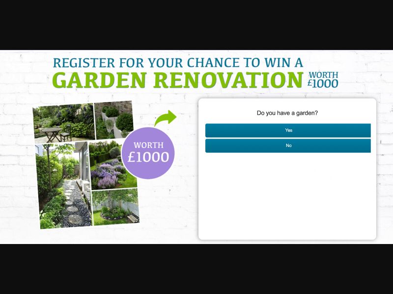 UK - Quiztionnaire - Garden Renovation $1000 - (CPL)